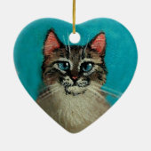 Katzen-Herz-Förmiges Weihnachten oder Keramikornament (Hinten)