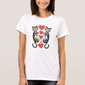 Katzen Herz T-Shirt (Vorderseite)