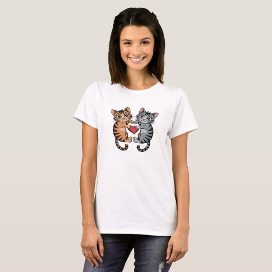 Katzen Herz T-Shirt (Vorne ganz)