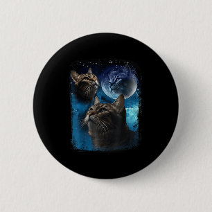 Katzen heulen am Mond Vintage drei Katzen heulen Button