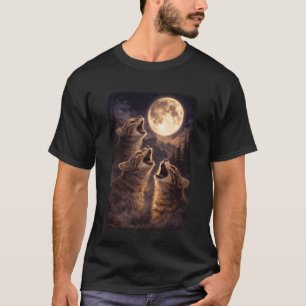 Katzen heulen zum Mond Vintage Lustig Mystisch T-Shirt