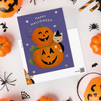 Katzen Hexe und glückliches Halloween der Kürbisla