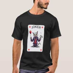 Katzen-Hofnarr-Clown-Spielkarte Faul Halloween T-Shirt