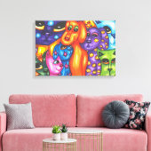 Katzen & Hunde bunt Abstrakte Originalkunst Leinwanddruck (Insitu (Wohnzimmer))