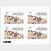 Katzen Hunde Handgezogene Haustiere Rechteckiger Aufkleber (Blatt)