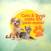 Katzen & Hunde machen das Leben zum Kinderspiel! Fensteraufkleber (Blatt 3)