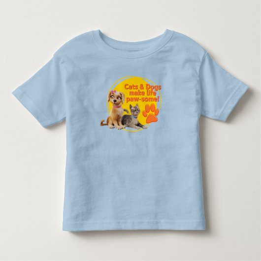 Katzen & Hunde machen das Leben zum Kinderspiel! Kleinkind T-shirt (Vorderseite)