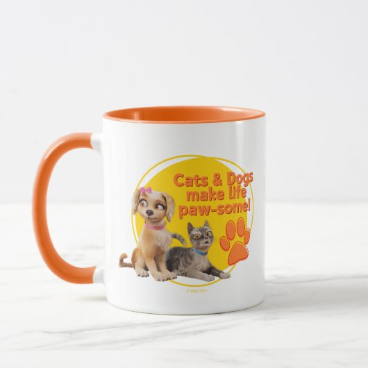 Katzen & Hunde machen das Leben zum Kinderspiel! Tasse (Links)