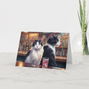 Katzen ignorieren sich gegenseitig Happy Hour Bar Karte