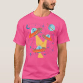 Katzen im Atomzeitalter in fliegenden Saucer Ufos T-Shirt (Vorderseite)