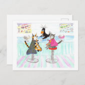 Katzen im Bar; "Welche Geschäfte sind nun als Näch Postkarte (Vorne/Hinten)