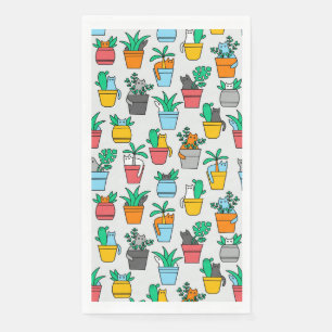 Katzen im Blumenpotsv Serviette