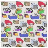 Katzen im bunten Kasten-Gewebe Stoff (Muster)
