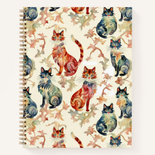 Katzen im chinesischen Watercolor Pattern Journal Notizblock