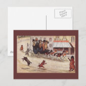 Katzen im Coach Race Down High Street Postkarte (Vorne/Hinten)