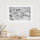 Katzen im Dormitory von Louis Wain - Poster (Küche)