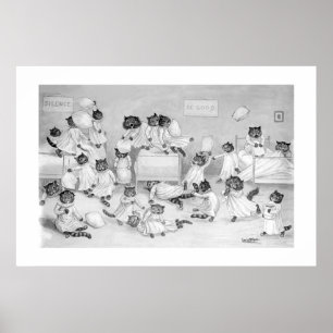 Katzen im Dormitory von Louis Wain - Poster