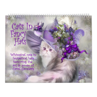 Katzen im extravaganten Hut-Kunst-Kalender Kalender
