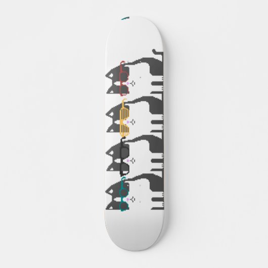 Katzen im Glas-Reihen-Pixel-Kunst-Skateboard Skateboard (Vorne)
