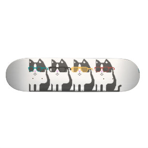 Katzen im Glas-Reihen-Pixel-Kunst-Skateboard Skateboard