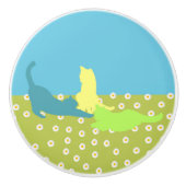 Katzen im Gras Keramikknauf (Vorderseite)