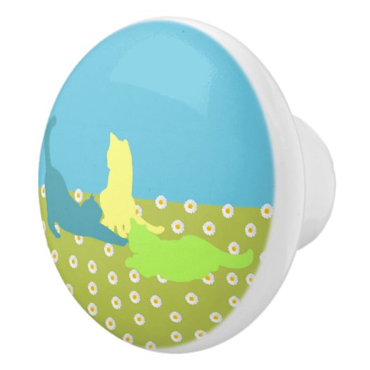 Katzen im Gras Keramikknauf (Rechts)