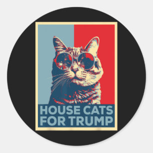 Katzen im Haus für Trump 2024 Runder Aufkleber