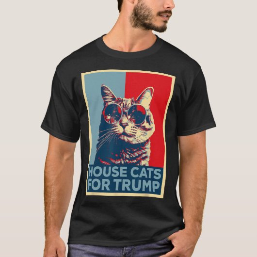 Katzen im Haus für Trump 2024 T-Shirt (Vorderseite)