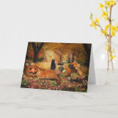 Katzen im Herbst Karte (Gelbe Blume)