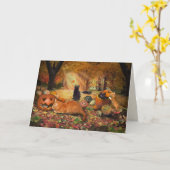 Katzen im Herbst Karte (Gelbe Blume)