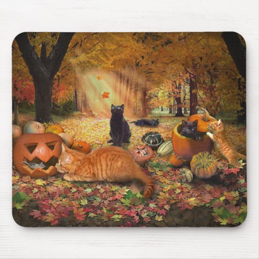 Katzen im Herbst Mousepad (Vorne)