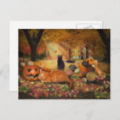 Katzen im Herbst Postkarte (Vorne/Hinten)