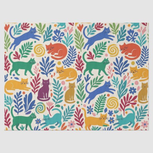 Katzen im Matisse-Stil Seidenpapier (Vorderseite)