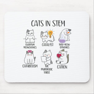 Katzen im MINT-Bereich Lustiges Wissenschafts-Meme Mousepad