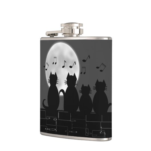 Katzen im Mondlicht Flachmann (Links)