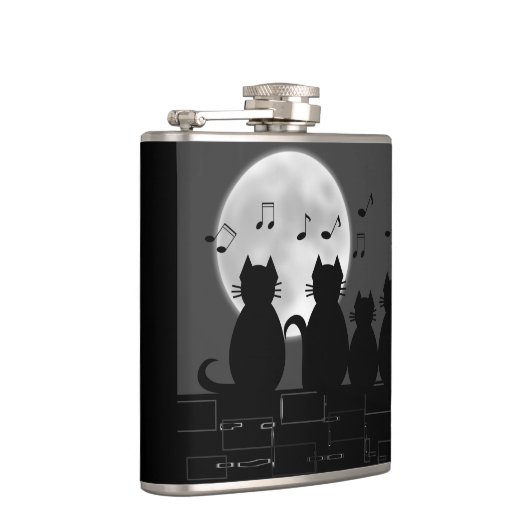 Katzen im Mondlicht Flachmann (Rechts)