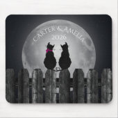 Katzen im Mondlicht mit Namen Mousepad (Vorne)