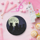 Katzen im Mondlicht. Pappteller (Party)