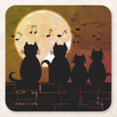 Katzen im Mondlicht Rechteckiger Pappuntersetzer (Vorderseite)