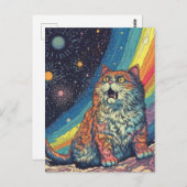 Katzen im Raum mit Regenbogen Postkarte (Vorne/Hinten)