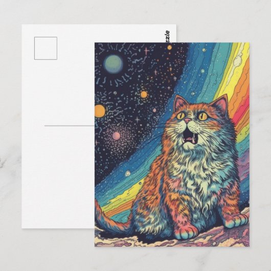 Katzen im Raum mit Regenbogen Postkarte (Vorne/Hinten)