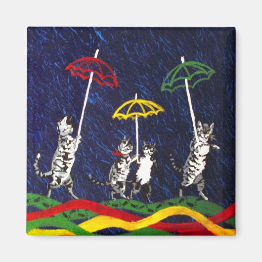 Katzen im Regen Magnet (Vorne)