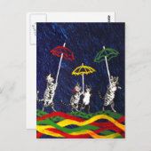 Katzen im Regen Postkarte (Vorne/Hinten)