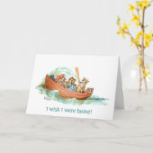 Katzen im Ruderboot Karte (Gelbe Blume)