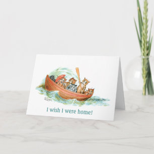 Katzen im Ruderboot Karte