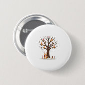 Katzen im Schnee Baum Winter Weihnachten Santa Hut Button (Vorne & Hinten)