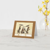 Katzen im Schnee mit Notizkarte für Regenschirme Karte (Gelbe Blume)