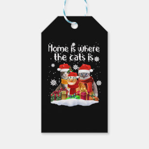 Katzen im Schnee Winter Weihnachtsmannmütze Kätzch Geschenkanhänger