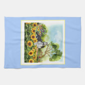 Katzen im Sonnenblumengarten / Katzen Liebhaber Geschirrtuch (Horizontal)