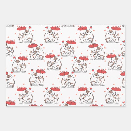 Katzen im Spiel Geschenkpapier Set (Vorderseite)